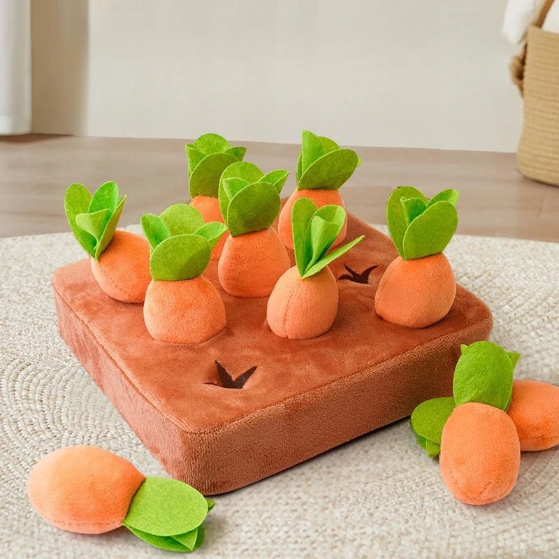 Dog Toys Snuffle Mat for Pet Plush Carrot Toy Mat Innovative Plush Vegetable Field Pull Radish Plush Carrot Dog Interactive Toys