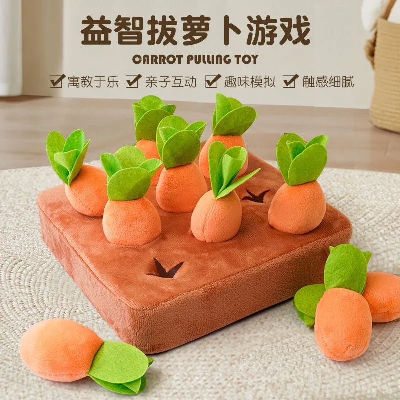 Dog Toys Snuffle Mat for Pet Plush Carrot Toy Mat Innovative Plush Vegetable Field Pull Radish Plush Carrot Dog Interactive Toys
